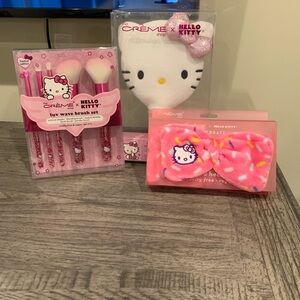 Hello Kitty Makeup Brush Set, Mirror and Headband - Pink